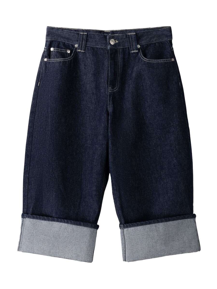 Джинсы с широкими штанинами Bershka, темно-синий
Джинсы с широкими штанинами Bershka, темно-синий