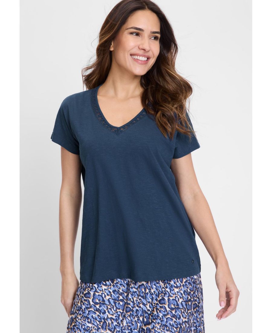 Женская футболка с V-образным вырезом и кружевной отделкой Olsen, True navy, Синий, Женская футболка с V-образным вырезом и кружевной отделкой Olsen, True navy
Женская футболка с V-образным вырезом и кружевной отделкой Olsen, True navy, Синий, Женская футболка с V-образным вырезом и кружевной отделкой Olsen, True navy