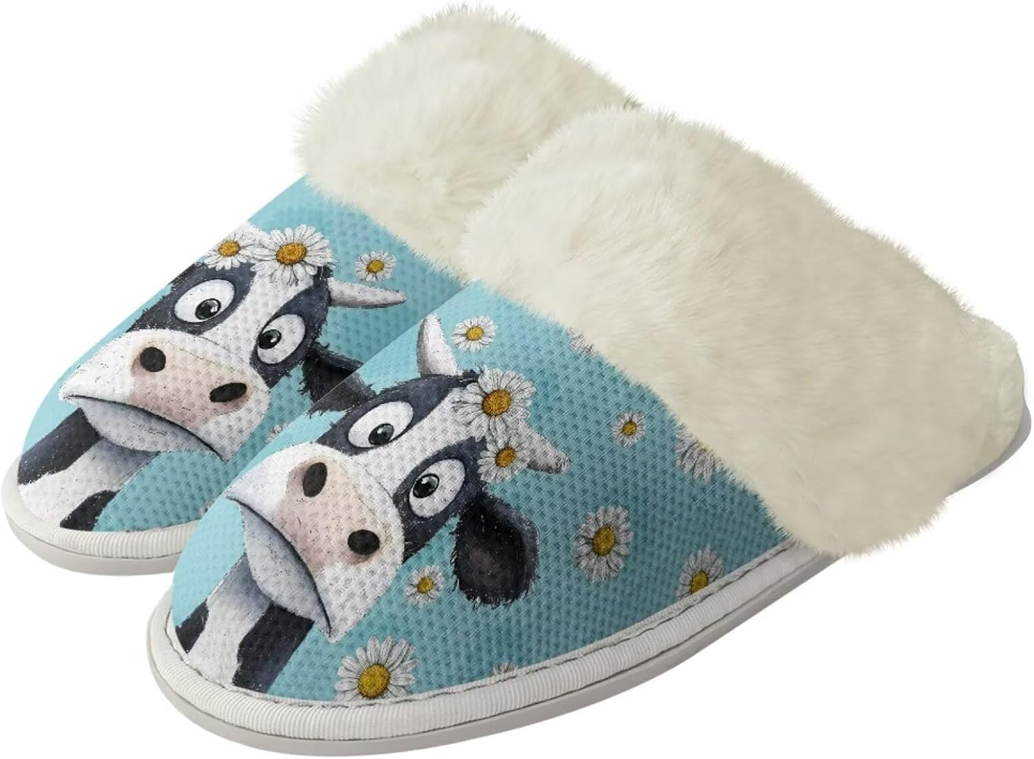 Женские и мужские теплые тапочки мягкие плюшевые домашние тапочки с противоскользящей подошвой, пушистым воротником, для спальни, для дома и улицы Jiquruby, Cow Daisy
Женские и мужские теплые тапочки мягкие плюшевые домашние тапочки с противоскользящей подошвой, пушистым воротником, для спальни, для дома и улицы Jiquruby, Cow Daisy