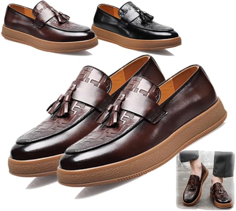 Мужские клетчатые кожаные лоферы с кисточками, модные, на скользкой подошве, с круглым носком, деловая, повседневная, низкая обувь для офиса и прогулок Generic, коричневый
Мужские клетчатые кожаные лоферы с кисточками, модные, на скользкой подошве, с круглым носком, деловая, повседневная, низкая обувь для офиса и прогулок Generic, коричневый