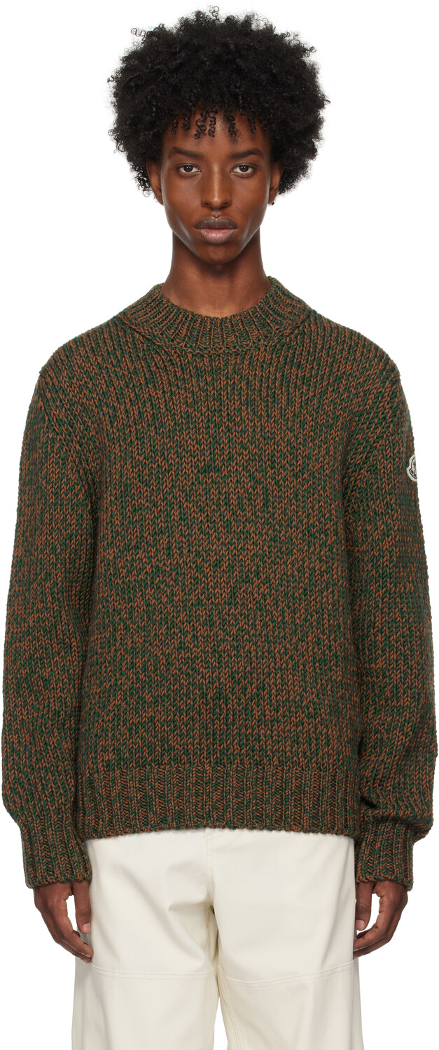 Зеленый и коричневый свитер из натуральной шерсти Мулине Moncler
Зеленый и коричневый свитер из натуральной шерсти Мулине Moncler