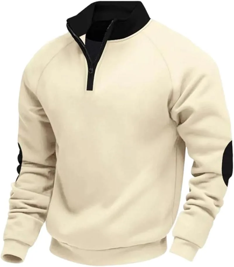 Мужской свитер на осень-зиму спортивный повседневный свободный покрой с воротником-стойкой и цветными вставками полу-зип
Мужской свитер на осень-зиму спортивный повседневный свободный покрой с воротником-стойкой и цветными вставками полу-зип