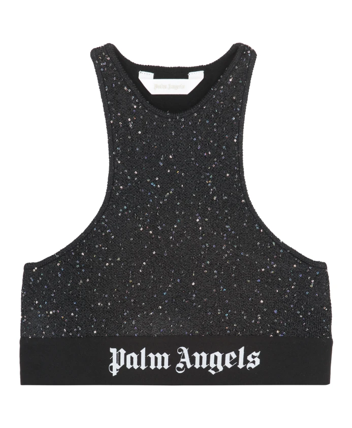 Укороченный топ с логотипом Palm Angels, черный
Укороченный топ с логотипом Palm Angels, черный