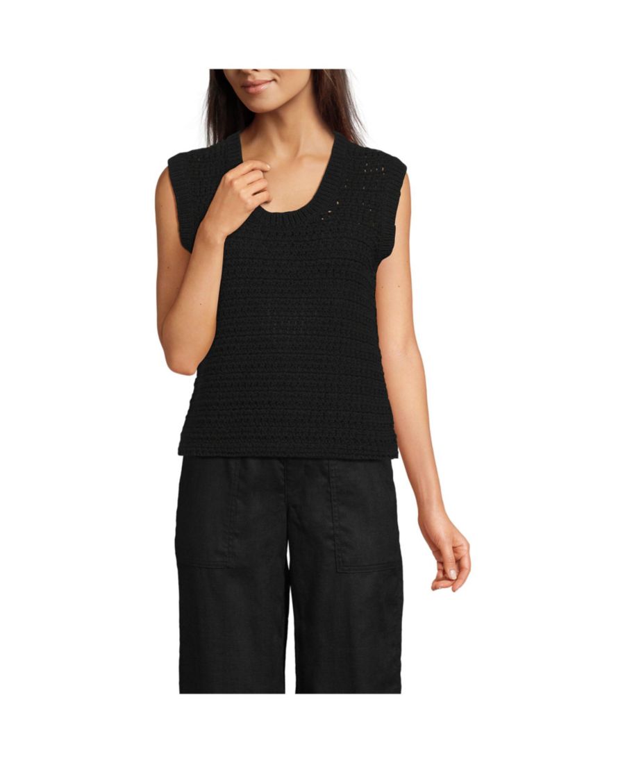 Женский жилет-свитер с U-образным вырезом из комбинированной ткани Lands' End, Black
Женский жилет-свитер с U-образным вырезом из комбинированной ткани Lands' End, Black