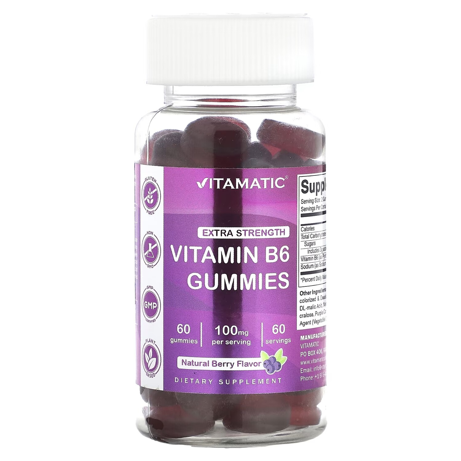 Витамин B6 Extra Vitamatic без глютена, 100 мг
Витамин B6 Extra Vitamatic без глютена, 100 мг