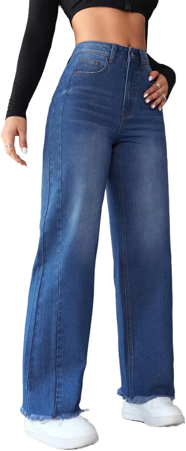 Viatabuna женские джинсы baggy high waisted straight wide leg с raw hem
Viatabuna женские джинсы baggy high waisted straight wide leg с raw hem