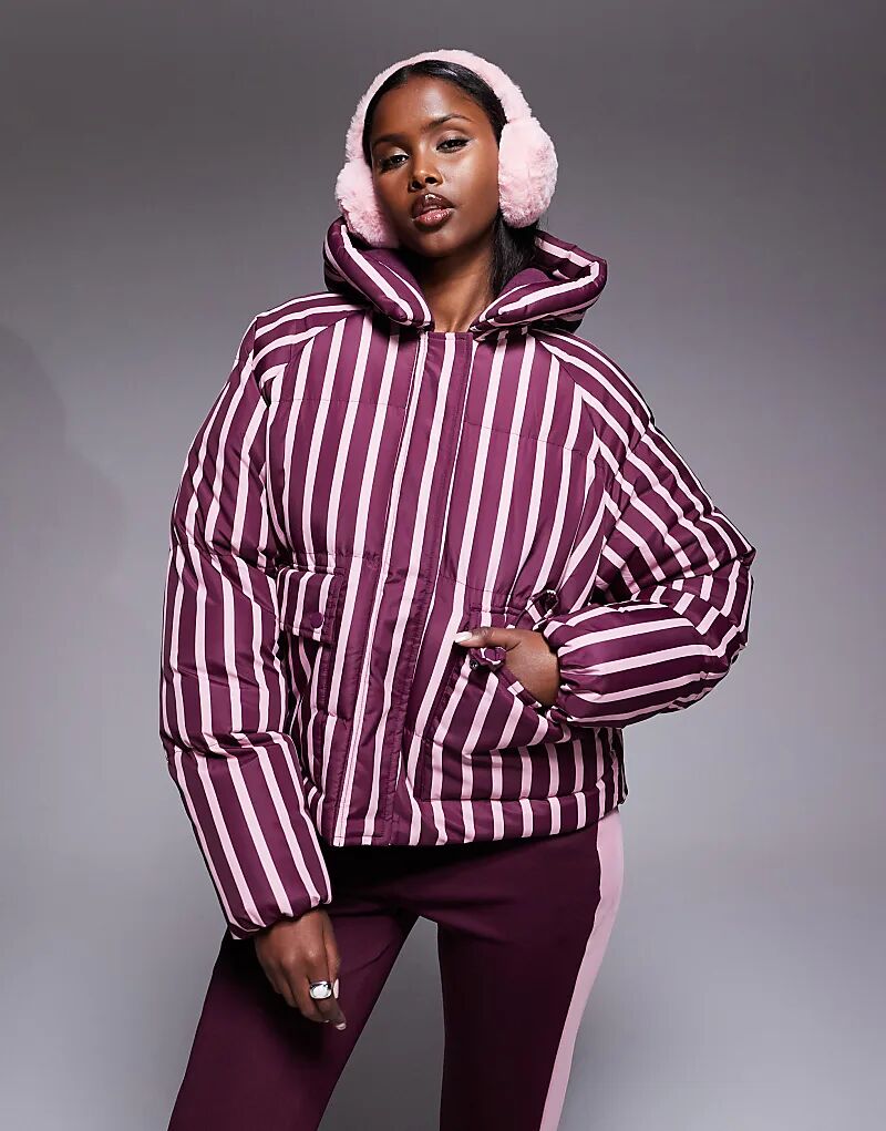 Пуховик Threadbare Ski Stripe с капюшоном бордового и розового цветов
Пуховик Threadbare Ski Stripe с капюшоном бордового и розового цветов