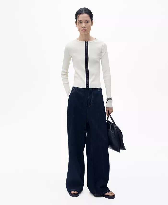 Женский кардиган из хлопка с контрастной застежкой MANGO, коричневый/бежевый
Женский кардиган из хлопка с контрастной застежкой MANGO, коричневый/бежевый