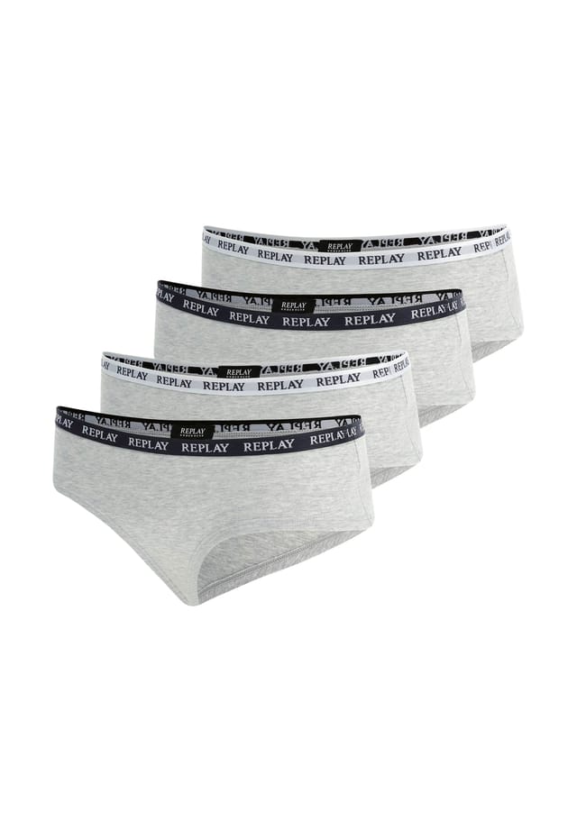 Трусики 4 шт. в упаковке - слипы с логотипом на поясе хлопковая смесь Replay, серый
Трусики 4 шт. в упаковке - слипы с логотипом на поясе хлопковая смесь Replay, серый