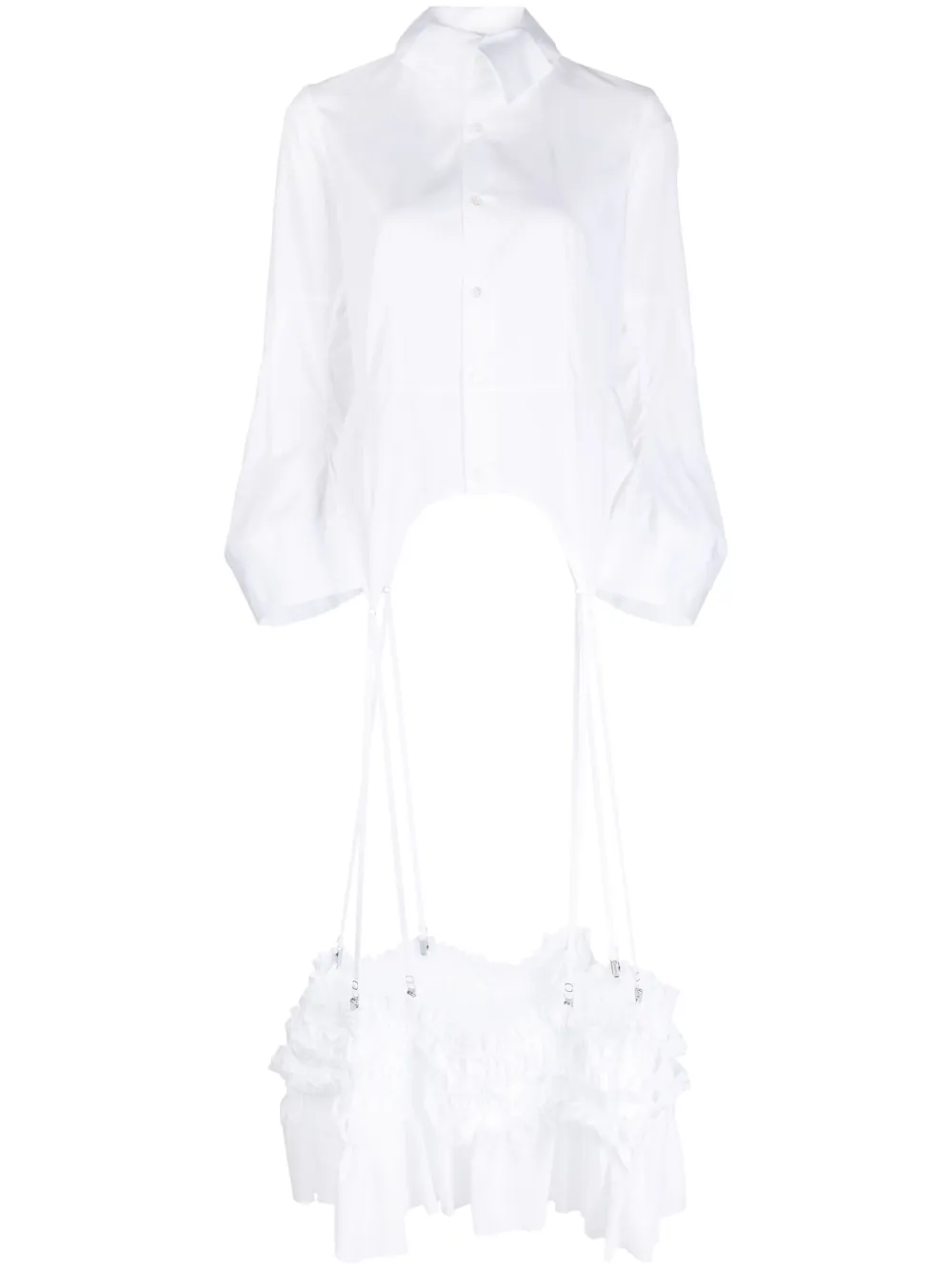 Рубашка с оборками на подтяжках Noir Kei Ninomiya, белый
Рубашка с оборками на подтяжках Noir Kei Ninomiya, белый