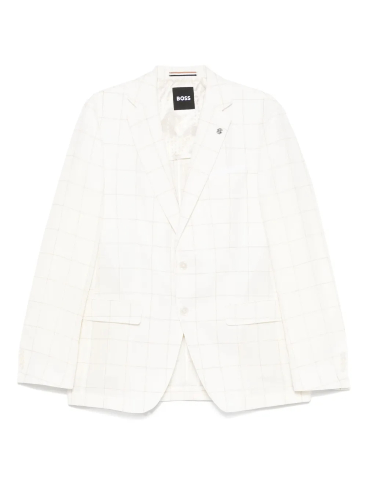Пиджак в клетку BOSS, белый 
Пиджак в клетку BOSS, белый