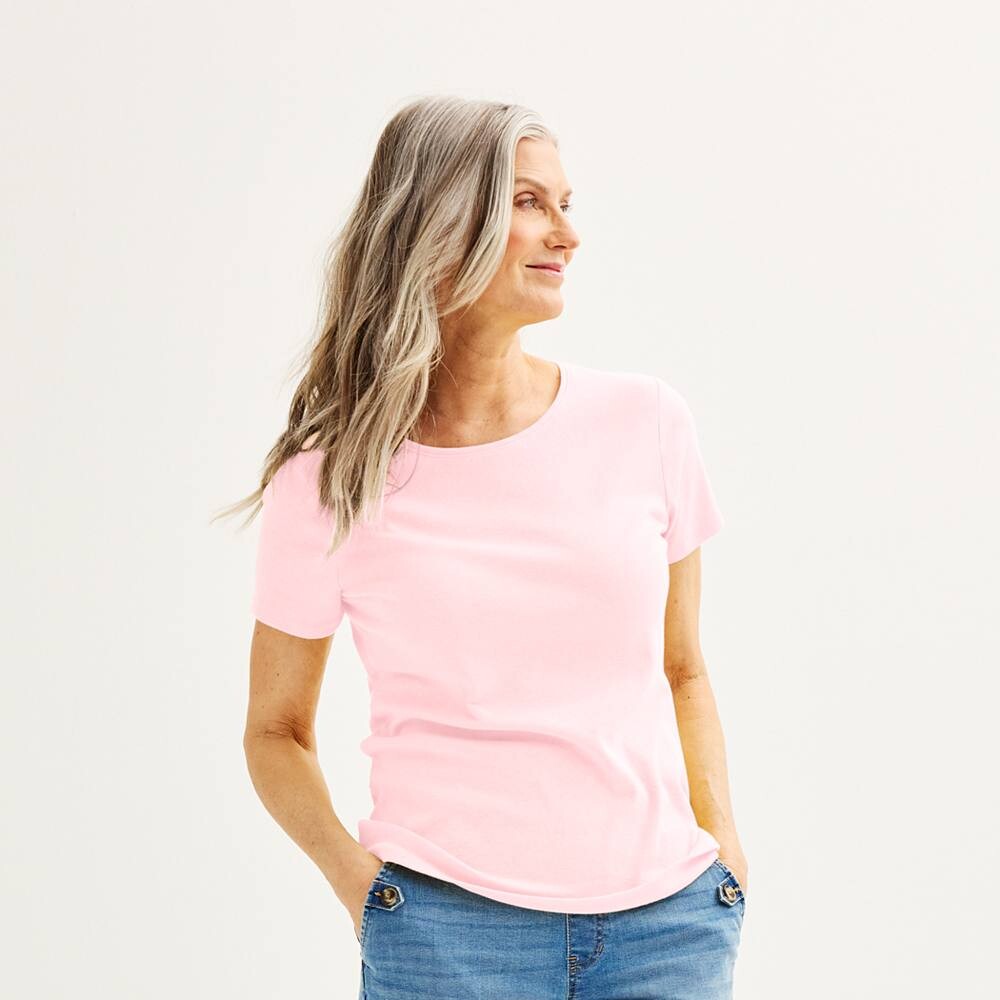 Женская футболка Croft & Barrow Essential с круглым вырезом, розовый
Женская футболка Croft & Barrow Essential с круглым вырезом, розовый