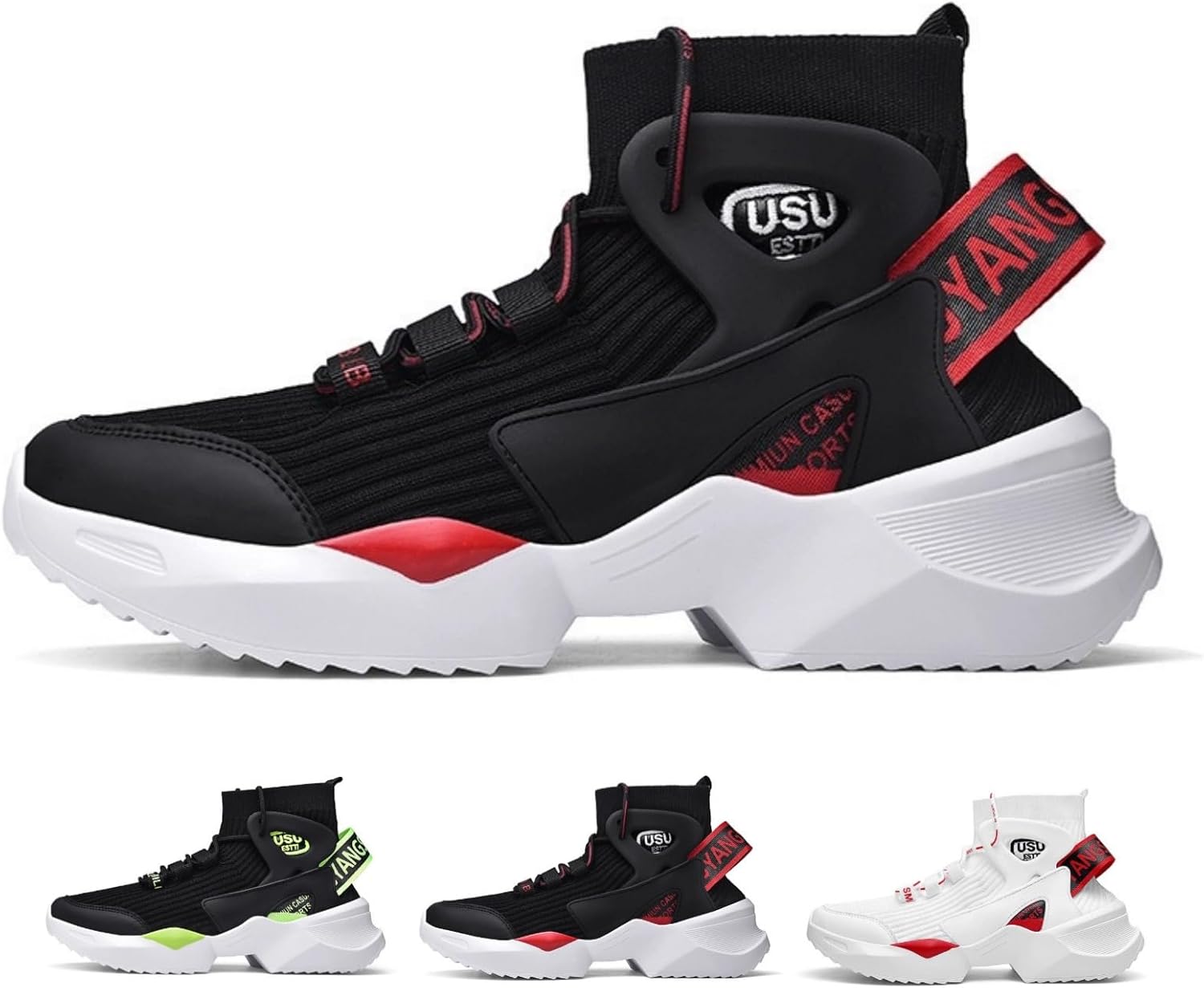 Мужские кроссовки MACEFIL на высокой подошве с дышащей тканью, модные, массивные, удобные, для баскетбола и уличного спорта, черный/красный
Мужские кроссовки MACEFIL на высокой подошве с дышащей тканью, модные, массивные, удобные, для баскетбола и уличного спорта, черный/красный