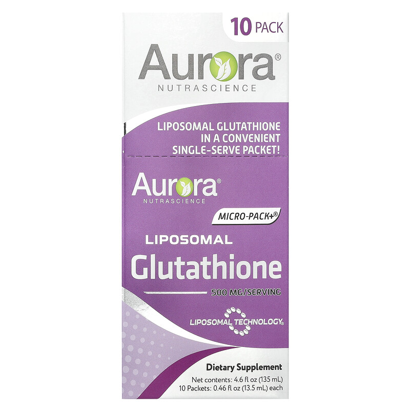 Aurora Nutrascience, Micro-Pack + , липосомальный глутатион, 10 пакетиков по 13,5 мл (0,46 жидк. Унции)
Aurora Nutrascience, Micro-Pack + , липосомальный глутатион, 10 пакетиков по 13,5 мл (0,46 жидк. Унции)