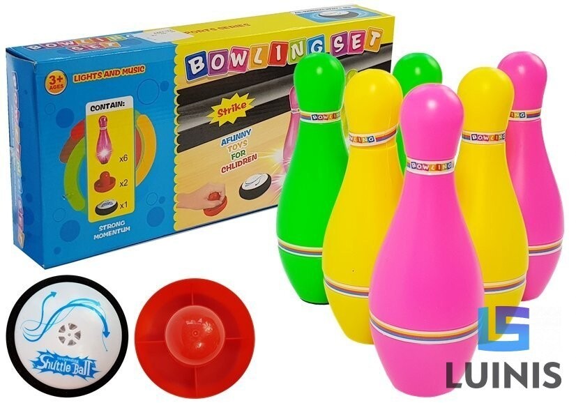 Lean Toys, красочный набор для боулинга, 6 предметов, фонарики
Lean Toys, красочный набор для боулинга, 6 предметов, фонарики