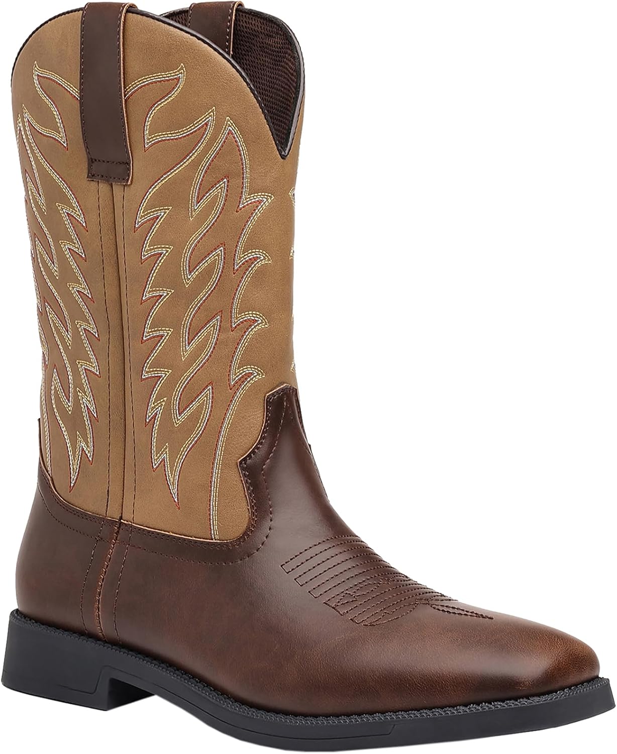 Мужские ковбойские сапоги, классические западные сапоги с круглым носком, модные вышитые противоскользящие деревенские ботинки Junqiako, светло-коричневый
Мужские ковбойские сапоги, классические западные сапоги с круглым носком, модные вышитые противоскользящие деревенские ботинки Junqiako, светло-коричневый