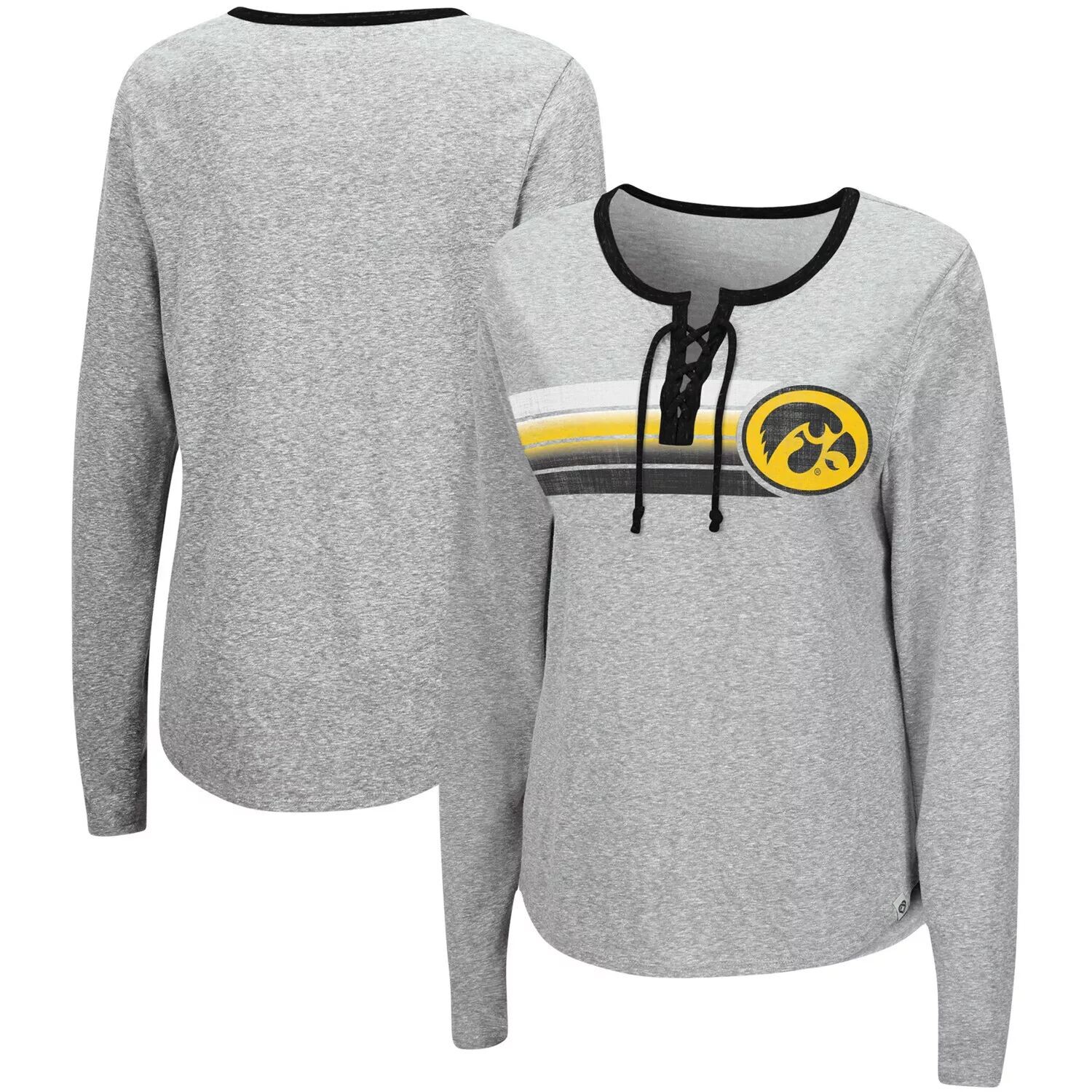 Женская футболка Colosseum Heathered Grey Iowa Hawkeyes Sundial Tri-Blend с длинными рукавами и шнуровкой Colosseum
Женская футболка Colosseum Heathered Grey Iowa Hawkeyes Sundial Tri-Blend с длинными рукавами и шнуровкой Colosseum