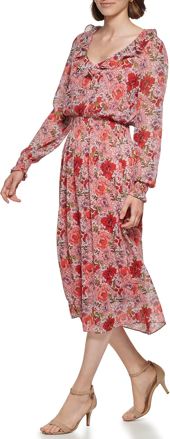 Женское платье миди Tommy Hilfiger из шифона с длинными рукавами, V-образным вырезом и оборками, Samba Multi
Женское платье миди Tommy Hilfiger из шифона с длинными рукавами, V-образным вырезом и оборками, Samba Multi