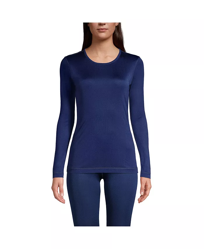 Женский шелковый интерлок с длинными рукавами и круглым вырезом, длинный топ-трусы Lands' End, синий
Женский шелковый интерлок с длинными рукавами и круглым вырезом, длинный топ-трусы Lands' End, синий