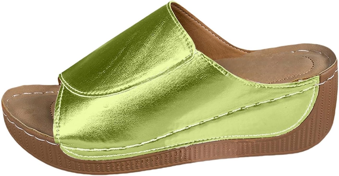 Женские босоножки на платформе, удобные кожаные туфли на танкетке, летние легкие с открытым носком, с платформой, с ремешком на щиколотке, с открытой пяткой, повседневные однотонные шлепанцы для ходьбы Kajxz, зеленый
Женские босоножки на платформе, удобные кожаные туфли на танкетке, летние легкие с открытым носком, с платформой, с ремешком на щиколотке, с открытой пяткой, повседневные однотонные шлепанцы для ходьбы Kajxz, зеленый