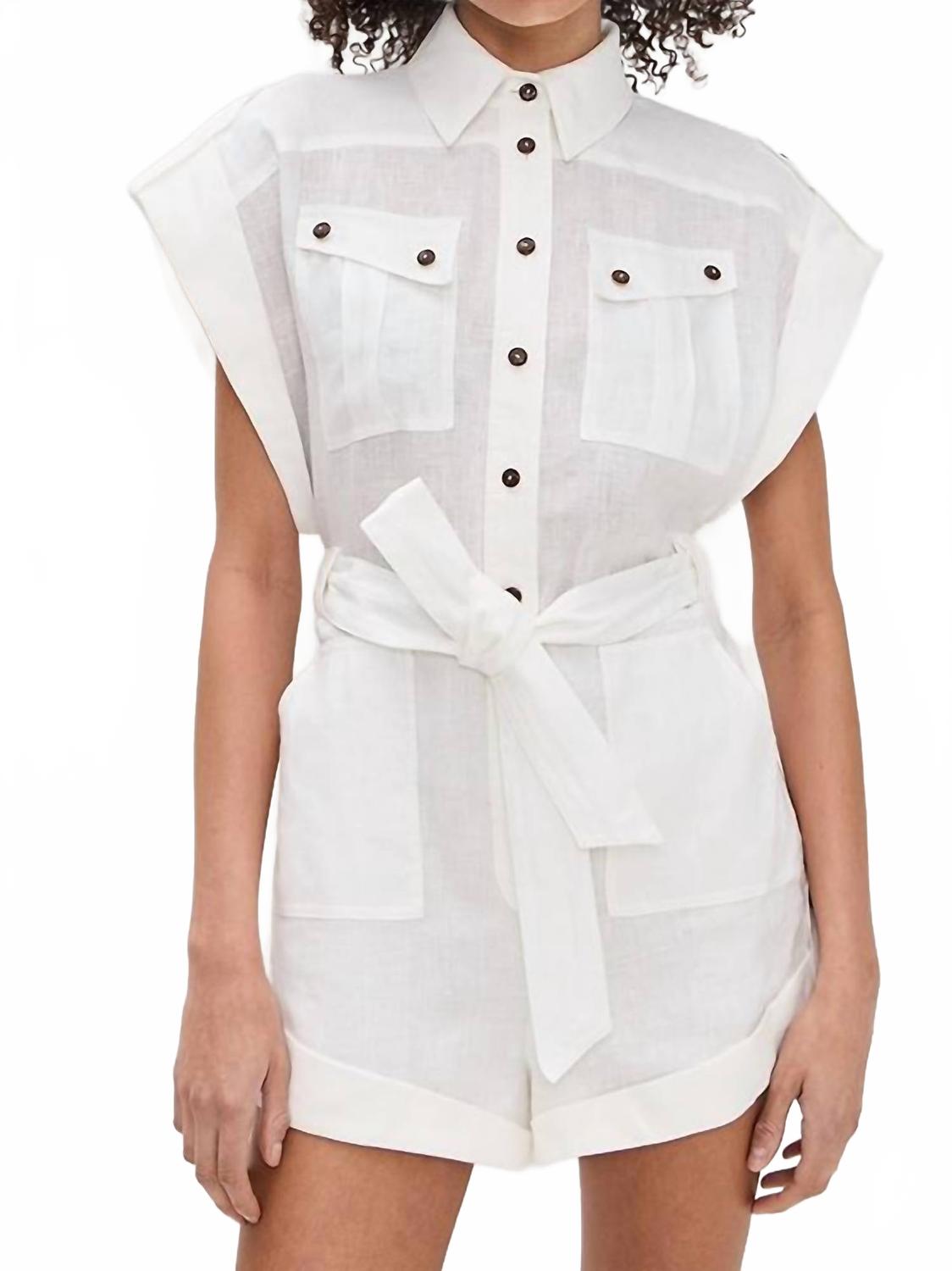 Ромпер с манжетами Rhiannon в белом Zimmermann
Ромпер с манжетами Rhiannon в белом Zimmermann