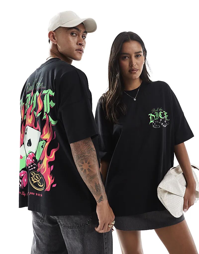 Футболка большого размера с принтом «Бросай кубики огня» спереди и сзади, черного цвета
Футболка большого размера с принтом «Бросай кубики огня» спереди и сзади, черного цвета