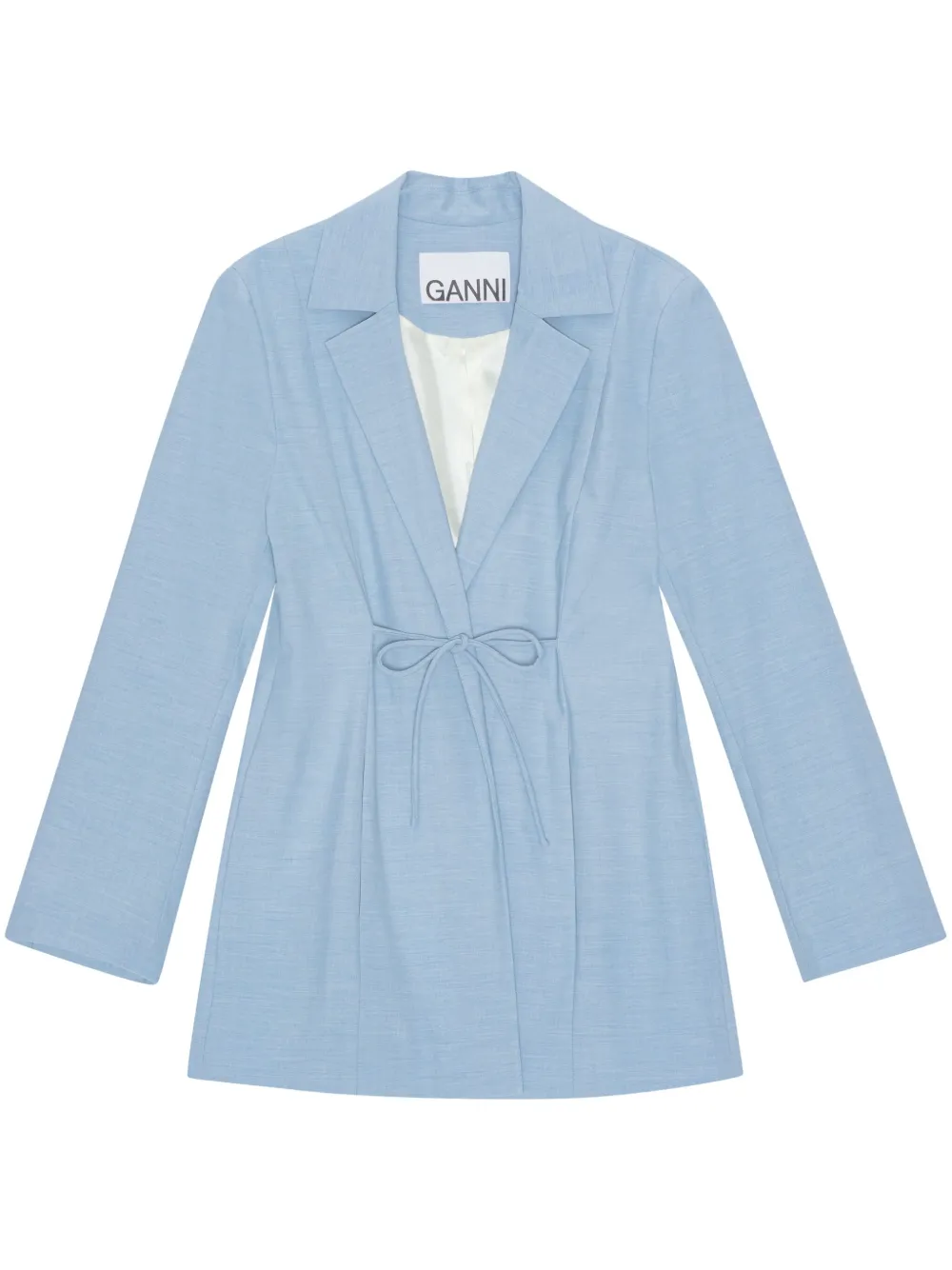 Блейзер с заостренными лацканами и завязками GANNI, синий
Блейзер с заостренными лацканами и завязками GANNI, синий