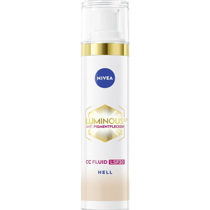 CC Fluid Luminous630° против пигментных пятен SPF 30 светлое NIVEA, 40 ml
CC Fluid Luminous630° против пигментных пятен SPF 30 светлое NIVEA, 40 ml