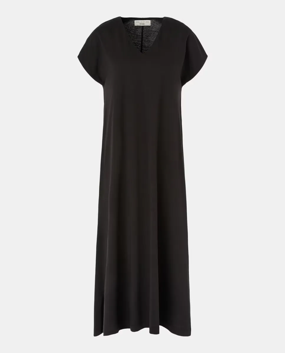 Женское простое длинное платье с короткими рукавами Woman El Corte Inglés, черный
Женское простое длинное платье с короткими рукавами Woman El Corte Inglés, черный