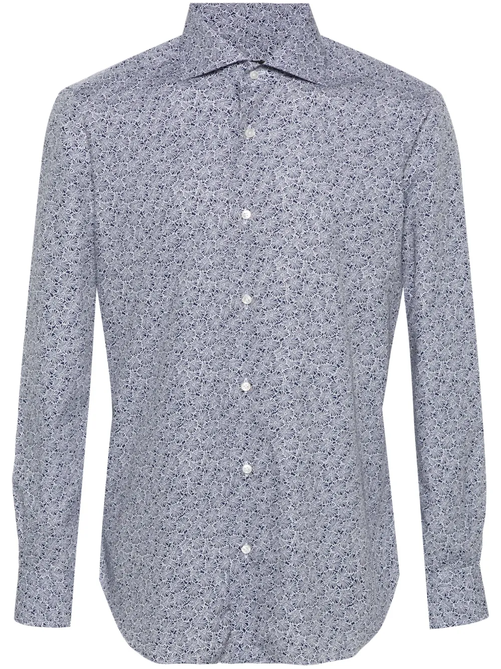 Рубашка с цветочным принтом Barba, черный 
Рубашка с цветочным принтом Barba, черный