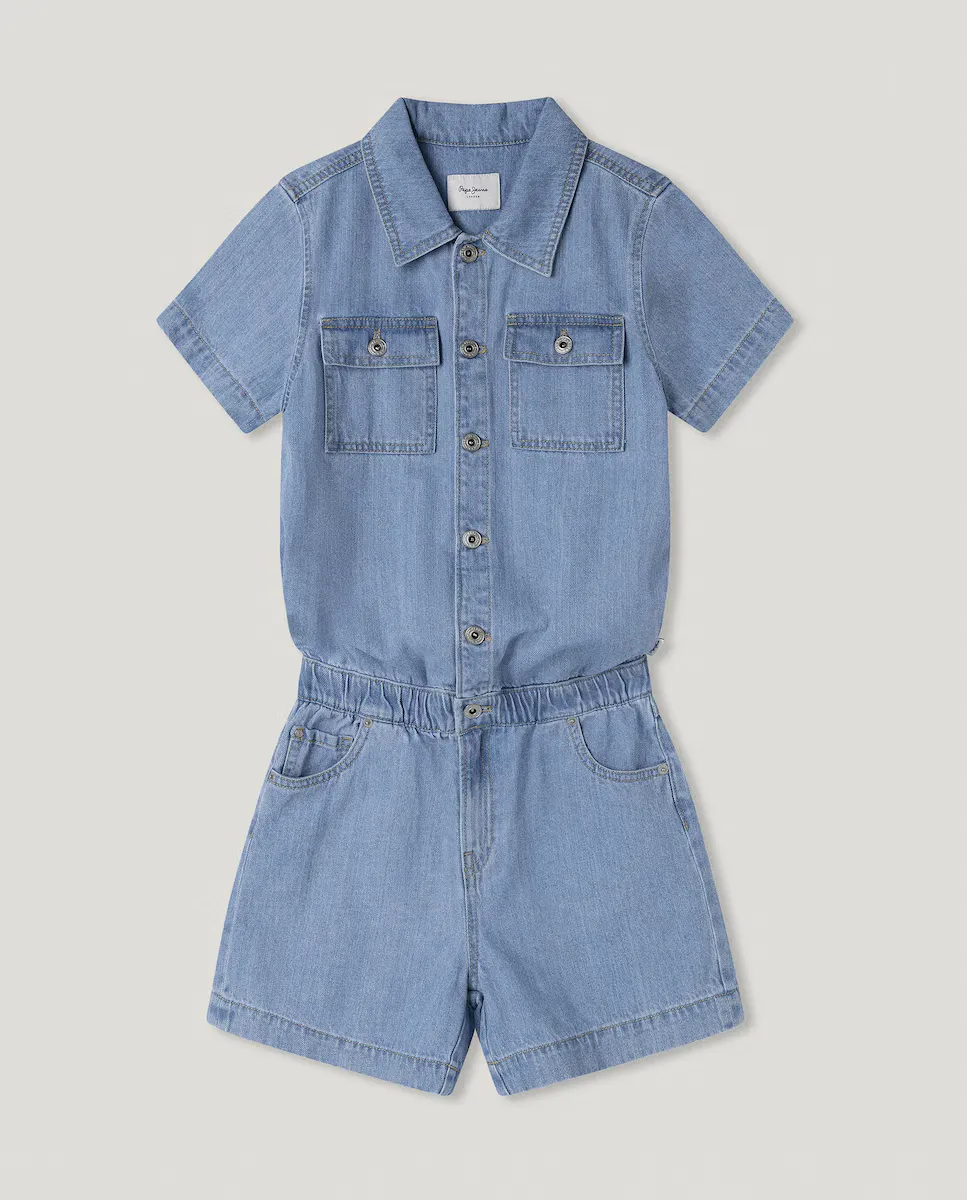 Короткий джинсовый комбинезон для девочек с воротником-рубашкой Pepe Jeans, синий
Короткий джинсовый комбинезон для девочек с воротником-рубашкой Pepe Jeans, синий
