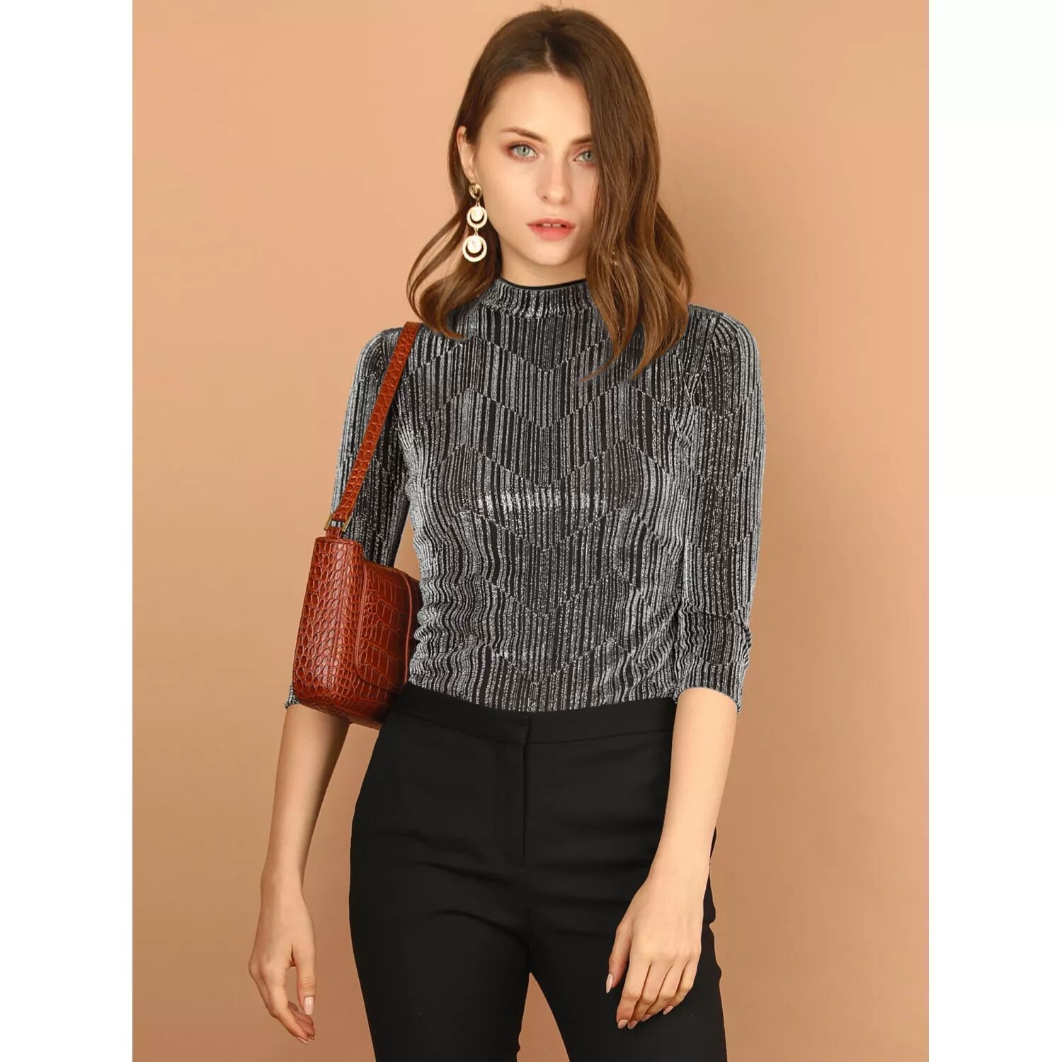 Женские блестящие полосатые топы металлик с рукавами 3/4 для вечеринок ALLEGRA K
Женские блестящие полосатые топы металлик с рукавами 3/4 для вечеринок ALLEGRA K