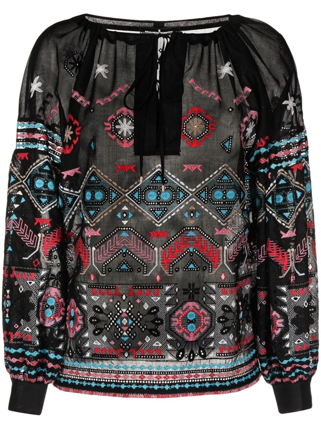 Блузка с длинными рукавами и вышивкой Ermanno Scervino, черный
Блузка с длинными рукавами и вышивкой Ermanno Scervino, черный