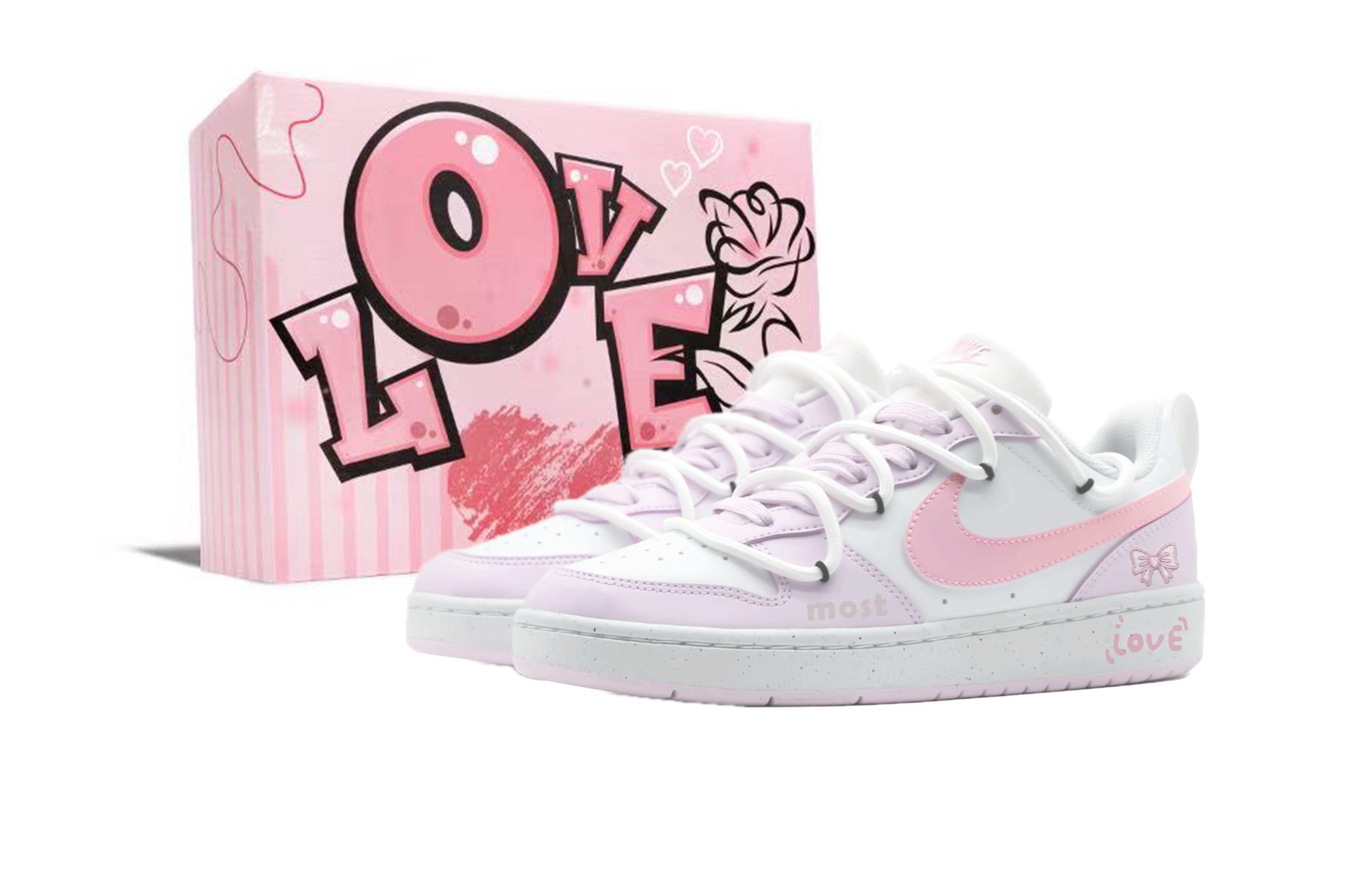 Детские кроссовки для скейтбординга Court Borough Princess Color, Lotus Color, с низким верхом, противоскользящие, для подростков Nike, белый/розовый
Детские кроссовки для скейтбординга Court Borough Princess Color, Lotus Color, с низким верхом, противоскользящие, для подростков Nike, белый/розовый