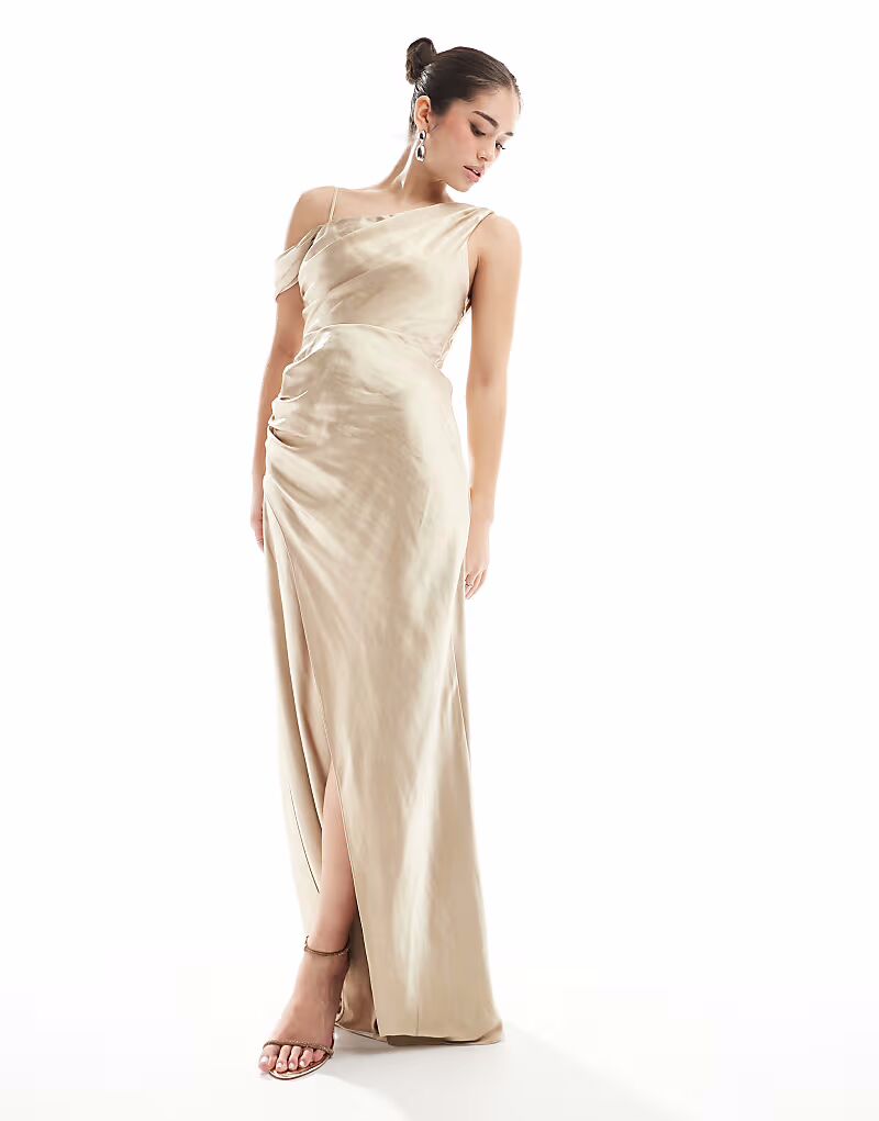 Асимметричное платье-хомутик длиной до колена для подружек невесты Six Stories в золотом цвете
Асимметричное платье-хомутик длиной до колена для подружек невесты Six Stories в золотом цвете