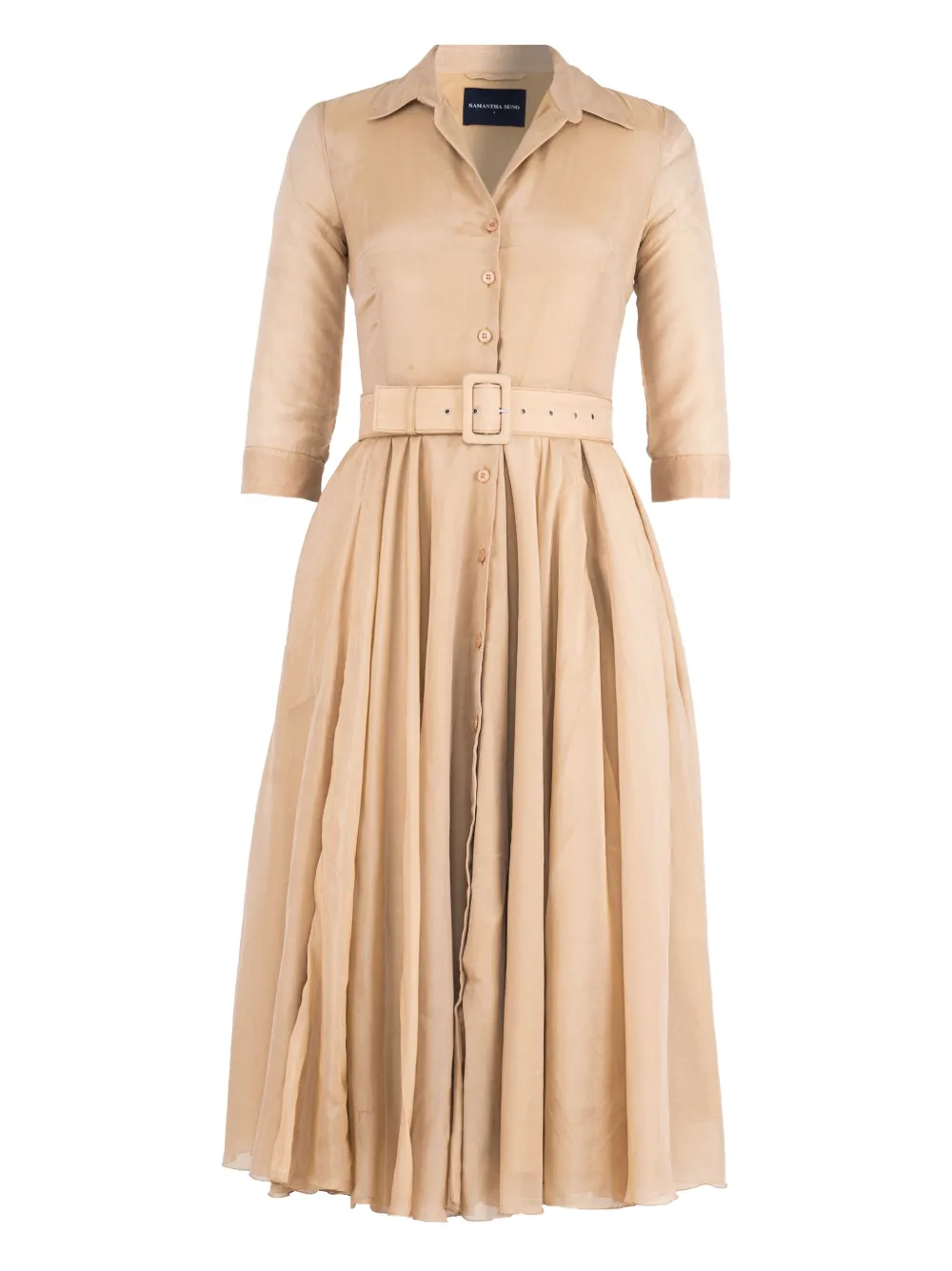 Платье-рубашка миди с поясом Aster Samantha Sung, нейтральный 
Платье-рубашка миди с поясом Aster Samantha Sung, нейтральный