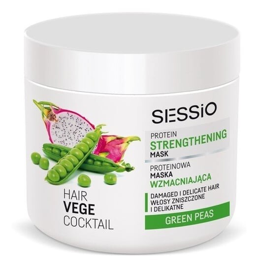 Укрепляющая протеиновая маска для волос Hair Vege Cocktail, зеленый горошек, 450 г Sessio