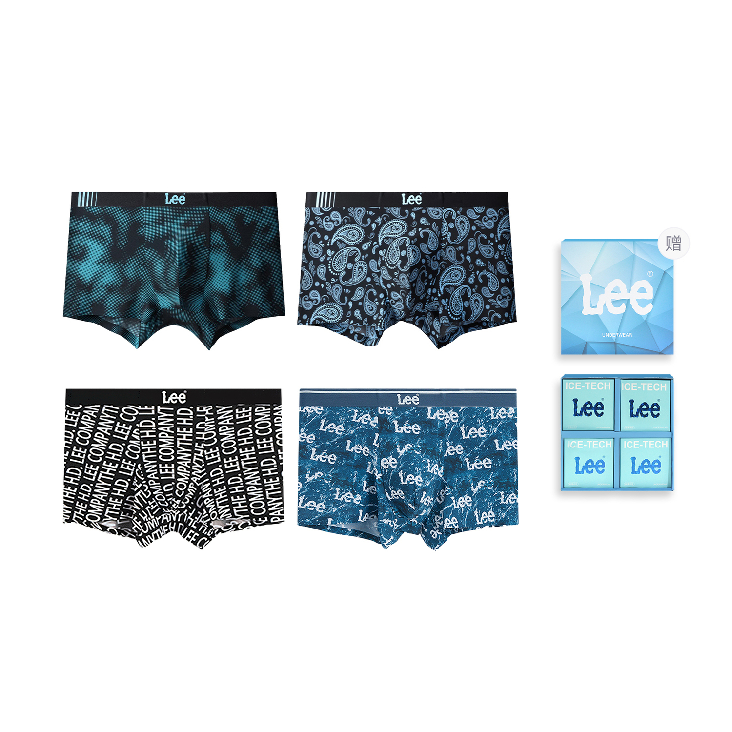 Lee Подарочный набор SS23 Ice Series, мужское белье, 4 штуки
Lee Подарочный набор SS23 Ice Series, мужское белье, 4 штуки