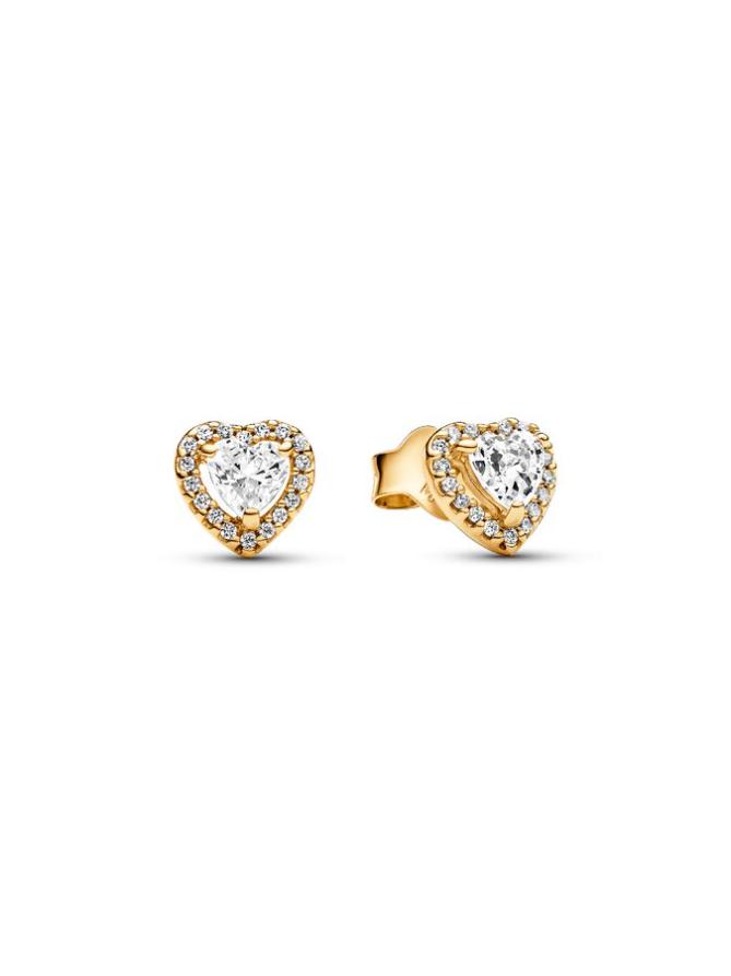 Серьги Pandora Sparkling Elevated Heart Stud Earrings, золото 
Серьги Pandora Sparkling Elevated Heart Stud Earrings, золото