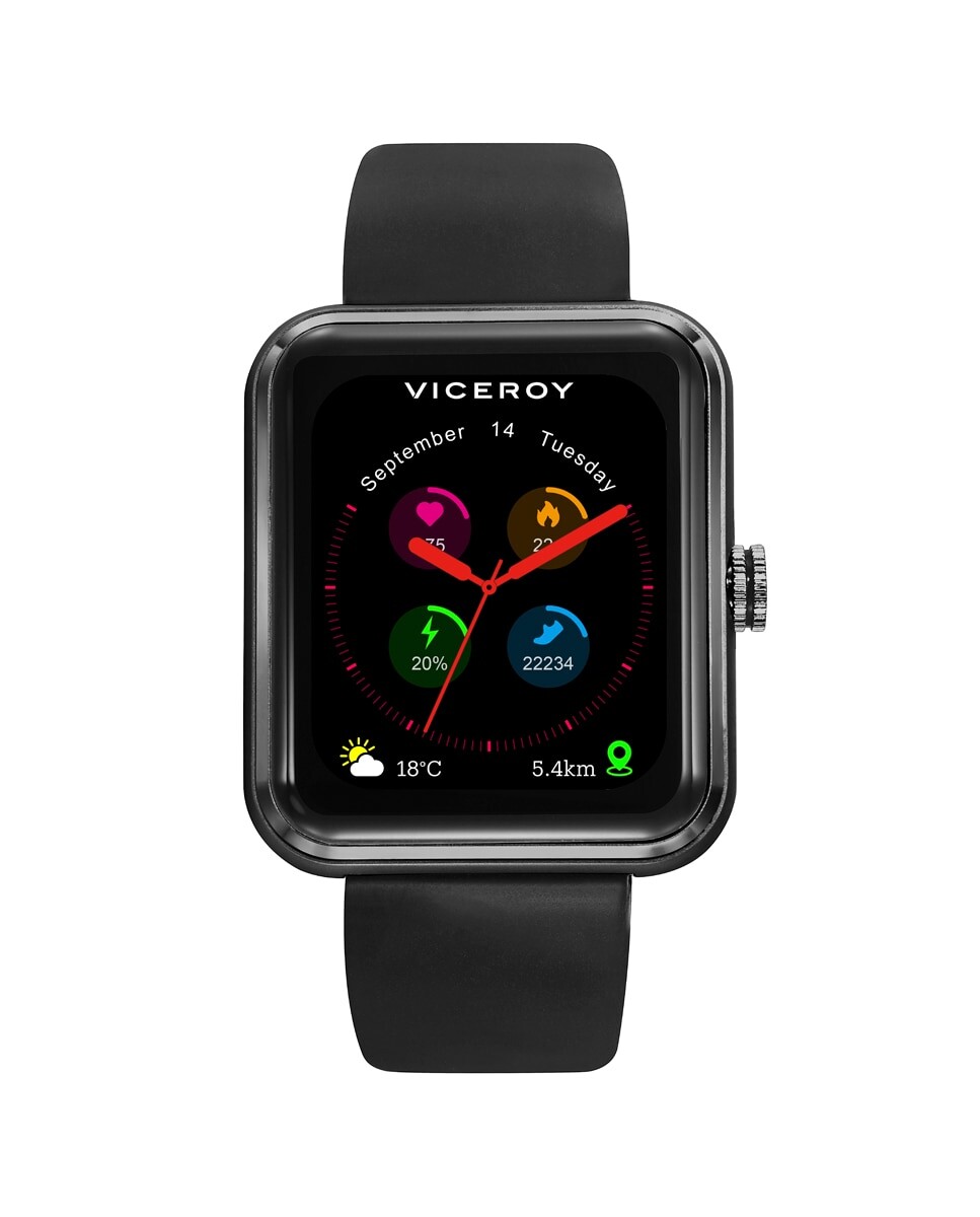 Алюминиевые смарт-часы с черным ремешком Viceroy, черный
Алюминиевые смарт-часы с черным ремешком Viceroy, черный