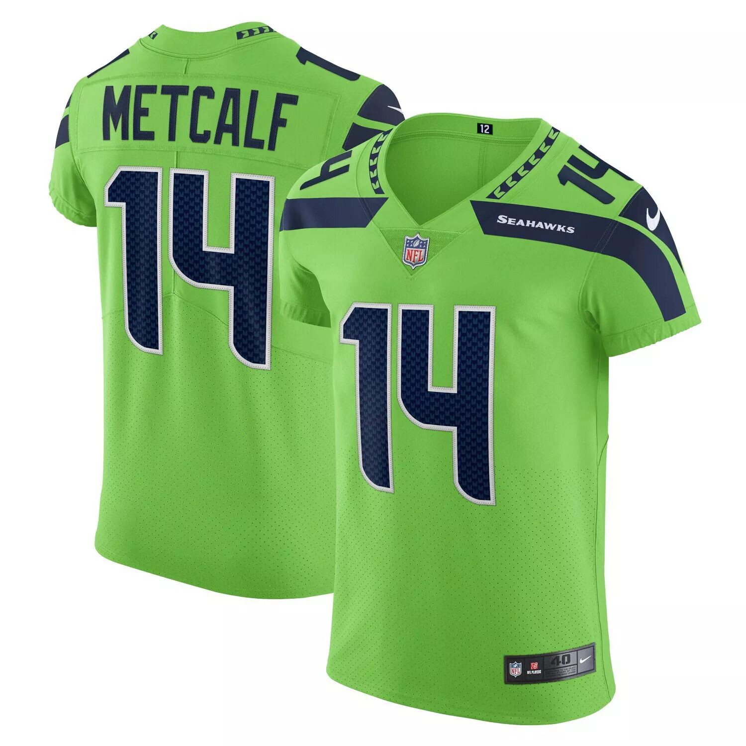 Мужская футболка DK Metcalf Neon Green Seattle Seahawks Alternate Vapor Elite Player Nike
Мужская футболка DK Metcalf Neon Green Seattle Seahawks Alternate Vapor Elite Player Nike