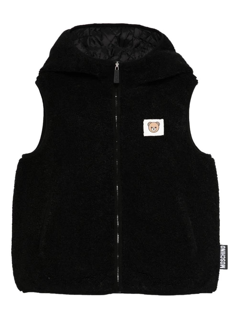 Жилет с капюшоном и нашивкой Moschino Kids, черный
Жилет с капюшоном и нашивкой Moschino Kids, черный