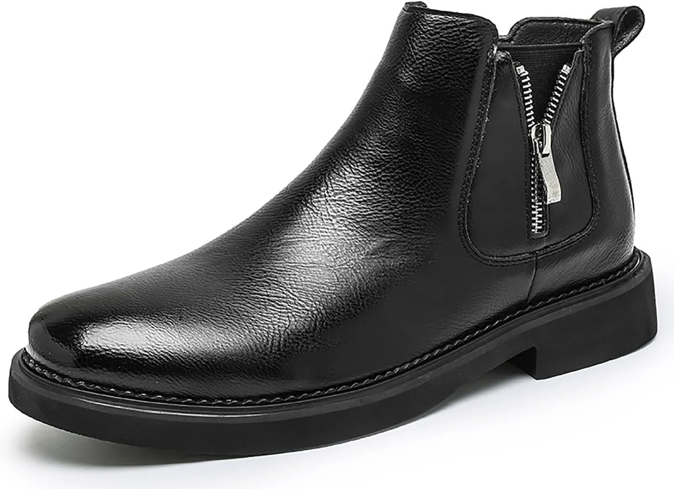 Мужские повседневные ботинки Santimon Chelsea, модные кожаные чукка с двойной боковой молнией, черный
Мужские повседневные ботинки Santimon Chelsea, модные кожаные чукка с двойной боковой молнией, черный