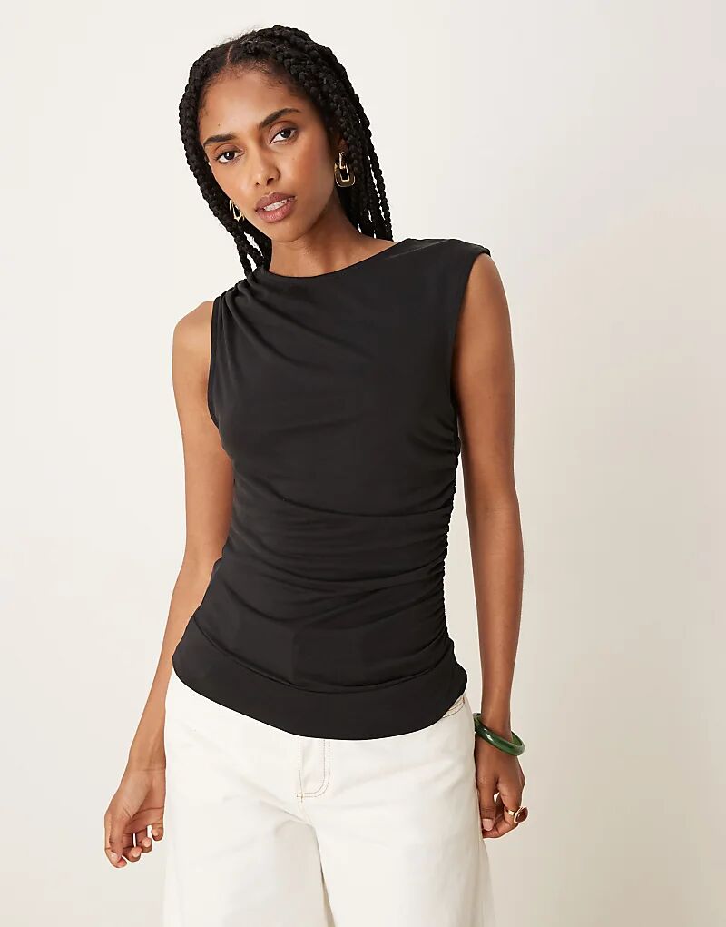 Топ без рукавов из модального материала с запахом ASOS DESIGN черного цвета 
Топ без рукавов из модального материала с запахом ASOS DESIGN черного цвета