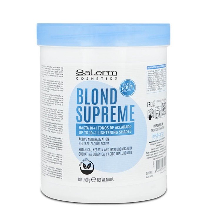 Осветлитель для волос SALERM BLOND SUPREME 10+1 - 500 г
Осветлитель для волос SALERM BLOND SUPREME 10+1 - 500 г