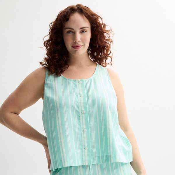 Майка для сна больших размеров из льна, похожая на тканую майку Sonoma Goods For Life, цвет mint stripe
Майка для сна больших размеров из льна, похожая на тканую майку Sonoma Goods For Life, цвет mint stripe