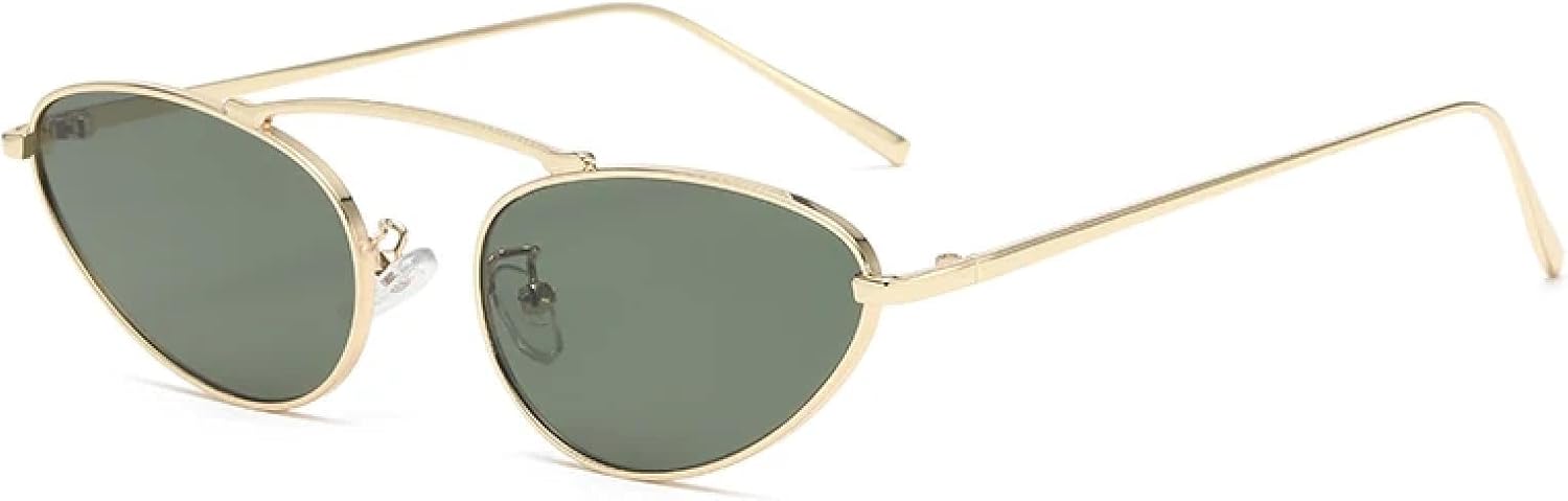 Солнцезащитные очки с защитой от УФ-излучения UV400 | Треугольная оправа «кошачий глаз» из металла, овальная форма | Для женщин и мужчин, для занятий спортом на открытом воздухе и вождения DSVIGF, Gold Green
Солнцезащитные очки с защитой от УФ-излучения UV400 | Треугольная оправа «кошачий глаз» из металла, овальная форма | Для женщин и мужчин, для занятий спортом на открытом воздухе и вождения DSVIGF, Gold Green