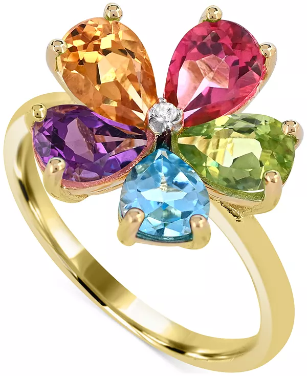 Кольцо в форме цветка с несколькими драгоценными камнями (3,5 карата) и бриллиантовым акцентом из стерлингового серебра с покрытием из 14-каратного золота Macy'S, citrine
Кольцо в форме цветка с несколькими драгоценными камнями (3,5 карата) и бриллиантовым акцентом из стерлингового серебра с покрытием из 14-каратного золота Macy'S, citrine