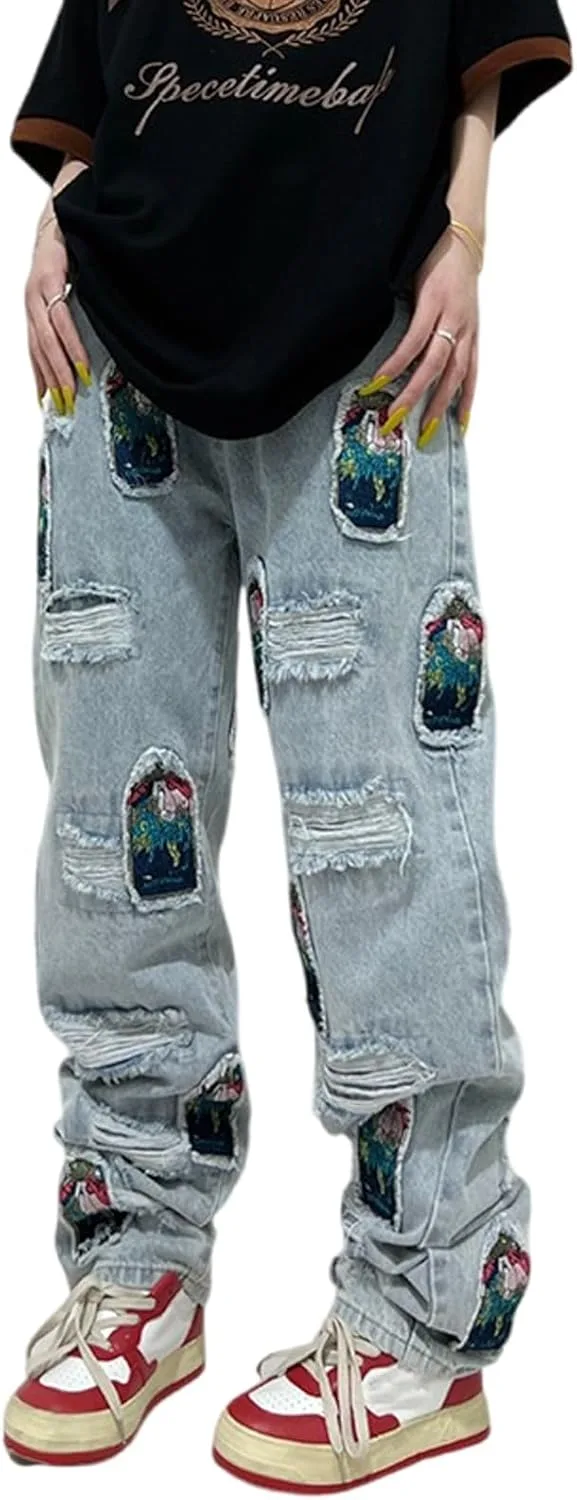 Готические джинсы, Women's Street Hip-hop Distressed FEUSEUZ
Готические джинсы, Women's Street Hip-hop Distressed FEUSEUZ