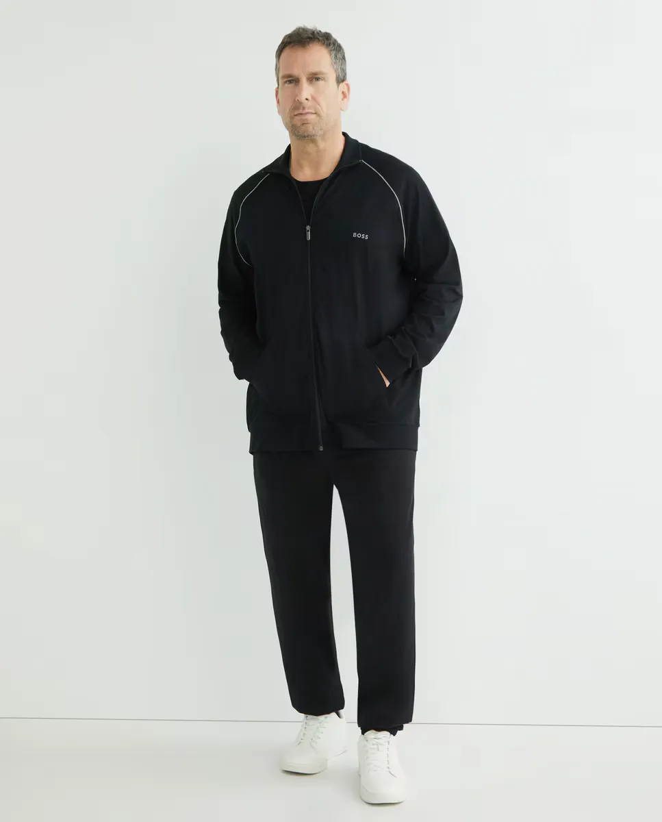 Мужские длинные хлопковые брюки больших размеров Boss, черный 
Мужские длинные хлопковые брюки больших размеров Boss, черный